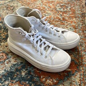 Chuck Taylor All Star Move High Tops in White - Women’s size 8.5